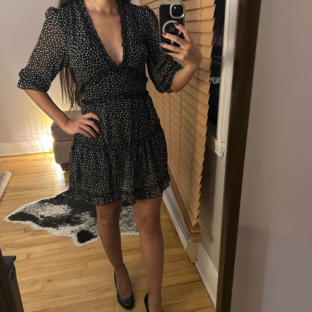 (LIKE NEW) Beautiful Black Polka Dot Dress